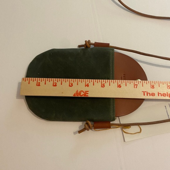 NWT Passage One Bali Mini Crossbody Phone Holder Waxed Canvas Olive Leather Snap - Picture 8 of 8